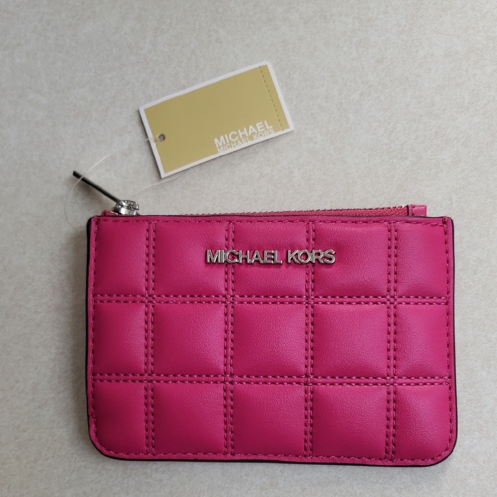 Michael Kors Pink Quilted Card Holder